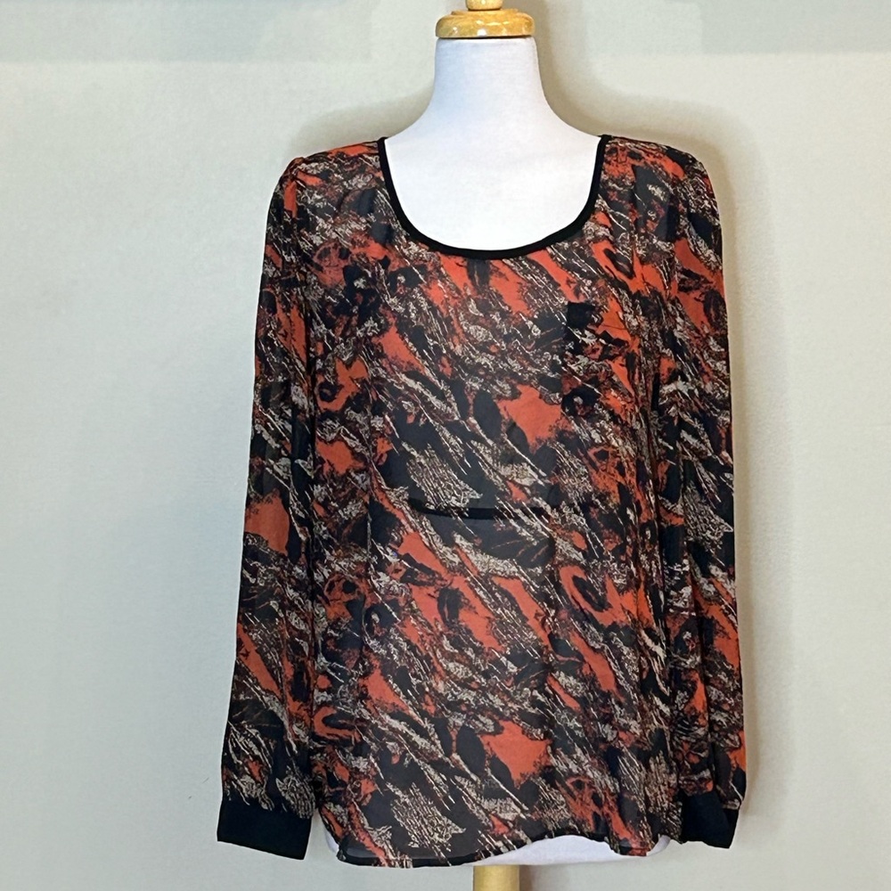 Mine Too | Size 2X Semi Sheer Blouse